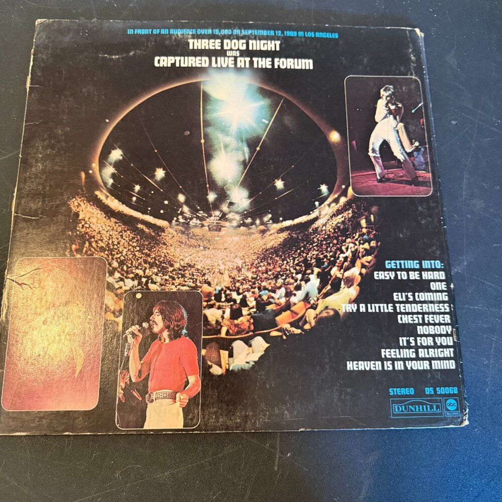 "3 Dog Night Was Captured Live At the Forum" LP 1972 Stereo Dunhill ABC (153)